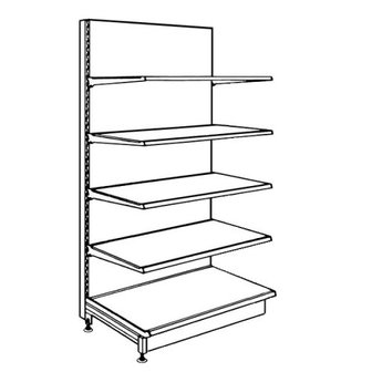 Construction wall shelf unit with shelves