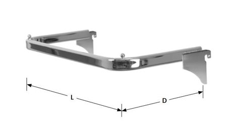 Textile bracket chrome 25 x 100 cm