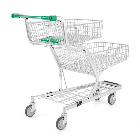 ZB DKW Garden center trolley double basket without child seat