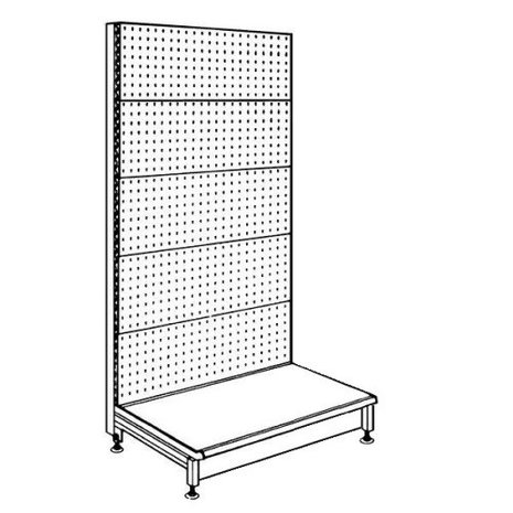 Construction wall shelf unit with perforated rear walls