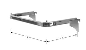 Textiel beugel chroom 35 x 100 cm